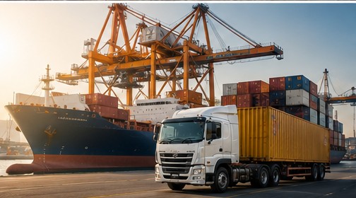 Port & Container Logistics — RORO and container shipping arranged to your nearest port.